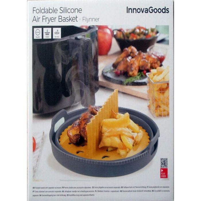 Cesta de Silicona Plegable para Freidora de Aire Fliynner InnovaGoods 1 Cesta de Silicona Plegable para Freidora de Aire Fliynner InnovaGoods 1