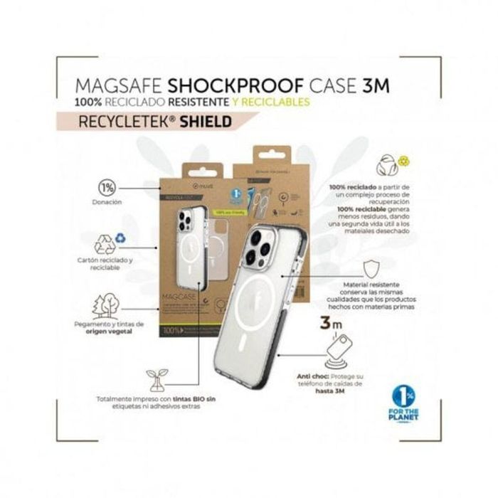 Muvit Funda Recycletek Shockproof 3M para Móvil, Protección contra Caídas de hasta 3 Metros, Material Reciclado 1