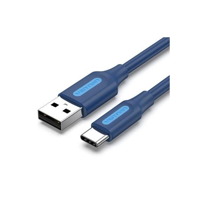 Cable USB 2.0 Tipo-C Vention COKLF/ USB Tipo-C Macho - USB Macho/ Hasta 60W/ 480Mbps/ 1m/ Azul