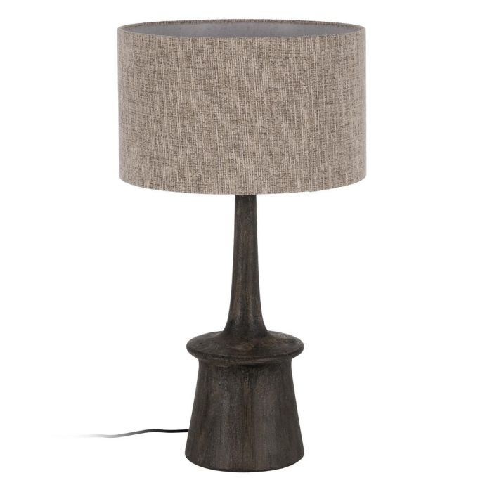 Base Lámpara Mesa Marrón Madera de Mango 20 X 20 X 45 cm