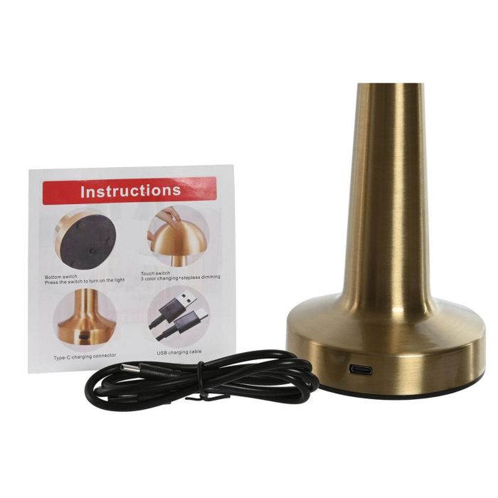 DKD Home Decor Lámpara Sobremesa Moderno Dorado Plateado 12 x 20 x 12 cm (3 Unidades) 2 DKD Home Decor Lámpara Sobremesa Moderno Dorado Plateado 12 x 20 x 12 cm (3 Unidades) 2