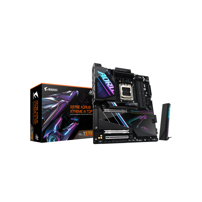 Placa Gigabyte X870E Aorus Xtreme Ai Top,Amd,Am5,X870E,4Ddr5,256Gb,2Usb4+Hdmi,4Sata3+2M.2,2Lan10Gb+Wifi7+Bt5.3,10Usb3.2,E-Atx