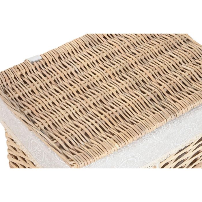 DKD Home Decor Cesta de Ropa Boho Natural 35 x 55 x 47 cm - Set de 5 Cestas de Mimbre y Poliéster 5