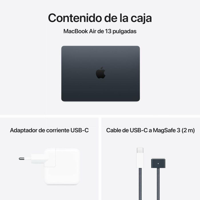 Apple MW133Y/A MacBook Air 13.6" Liquid Retina M4 10-Core CPU/GPU 16GB RAM 512GB SSD con Touch ID y Apple Intelligence, Medianoche 2