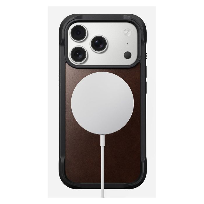 Nomad Rugged Leather Case para iPhone 17 Pro - Cuero Horween Rustic Brown - Compatible con MagSafe 2 Nomad Rugged Leather Case para iPhone 17 Pro - Cuero Horween Rustic Brown - Compatible con MagSafe 2
