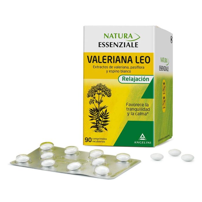 Natura Essenziale Valeriana Leo 90 Comprimidos - Complemento Alimenticio Para La Tranquilidad Y Calma Con Valeriana, Pasiflora Y Espino Blanco