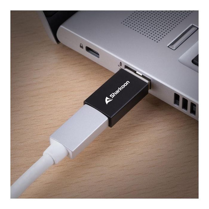 Sharkoon OfficePal Adaptador USB-A a USB-C / USB-C a USB-A USB 3.2 Gen 1 Negro 2 Piezas