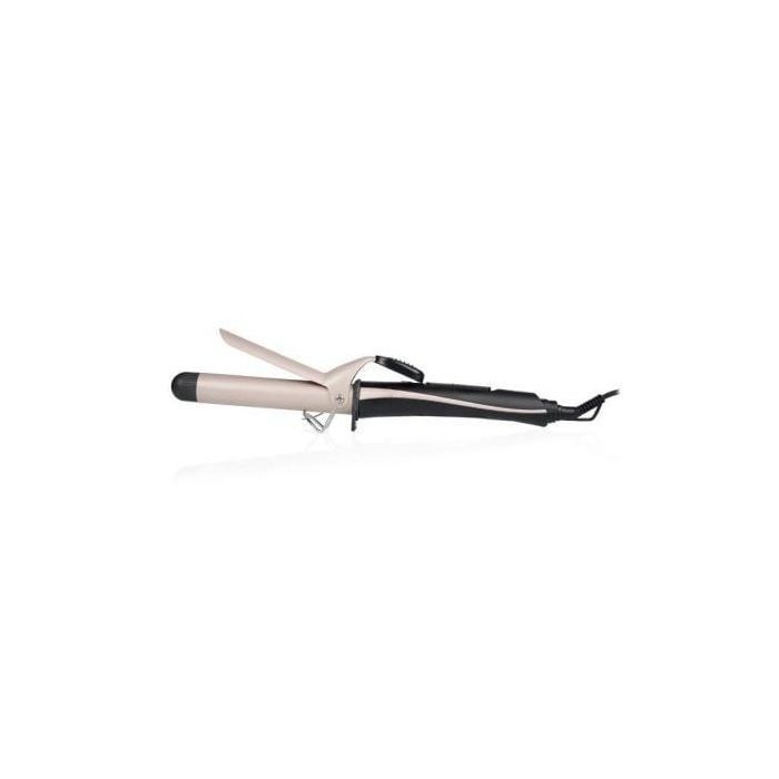 Tristar HD-2421 Rizador de Pelo con revestimiento cerámico de 25mm, 180°C, palanca, extremo frío y apagado automático, Negro y Rosa 1