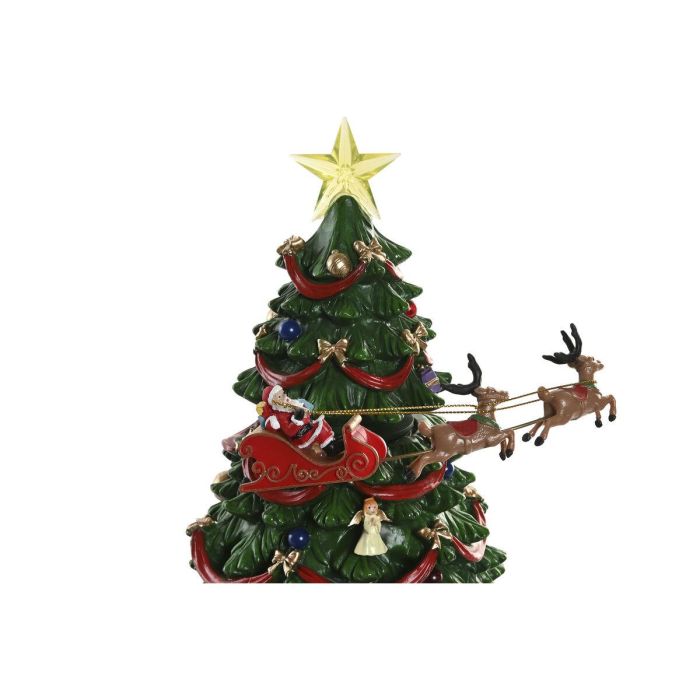 DKD Home Decor Árbol de Navidad Tradicional Multicolor con Luz LED, Música y Movimiento, 33 cm, Funciona con Pilas AA 2