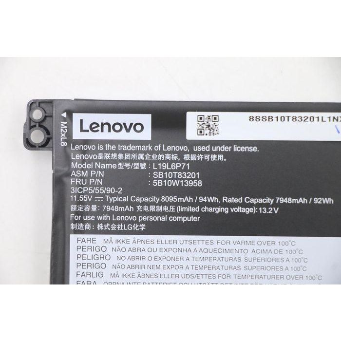 Lenovo Internal Li-ion battery with 93.5Wh capacity, designed for Lenovo ThinkPad P15 (Gen 1) laptops. 4 Lenovo Internal Li-ion battery with 93.5Wh capacity, designed for Lenovo ThinkPad P15 (Gen 1) laptops. 4