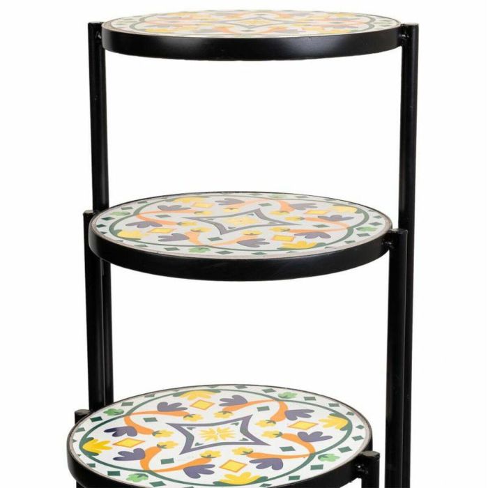 Soporte para Maceta Alexandra House Living Negro Hierro Azulejo 30 x 68 x 30 cm 3 Piezas 3