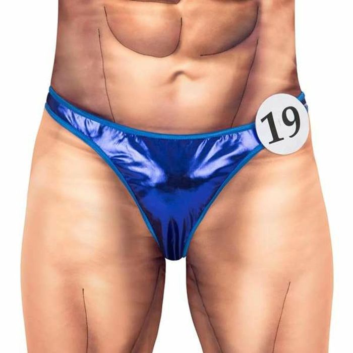 Disfraz culturista mono con relleno, bañador y placa de concursante talla one size 3 Disfraz culturista mono con relleno, bañador y placa de concursante talla one size 3