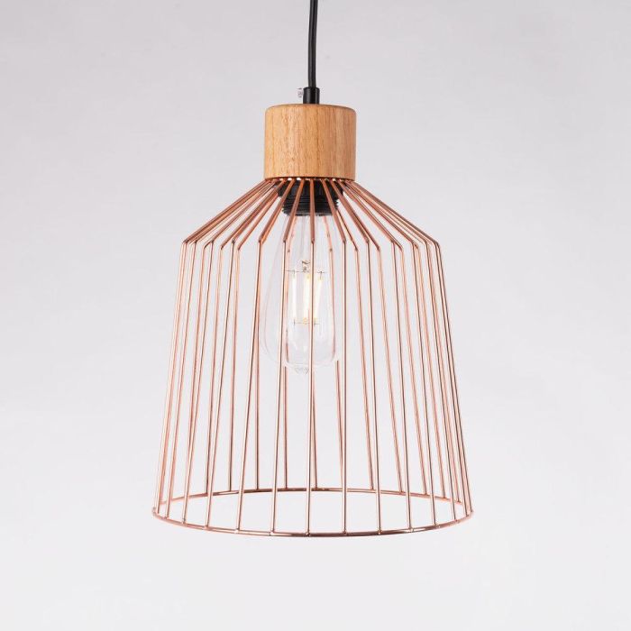 Lámpara Colgante Turkistan SKD-P80048 de Metal y Madera, Estilo Nórdico, Diseño Único para Bombilla LED E27, Cable Ajustable 0 Lámpara Colgante Turkistan SKD-P80048 de Metal y Madera, Estilo Nórdico, Diseño Único para Bombilla LED E27, Cable Ajustable 0