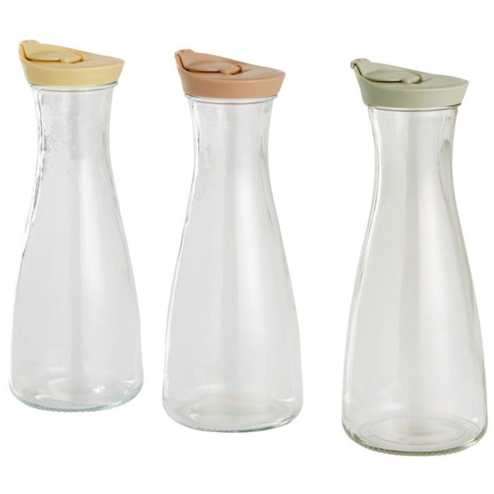 Botella Day 1 L con Tapa Surtida para Bebidas, Cristal y Plástico, Colores Arena Natural, Verde Musgo y Amarillo Arena 2 Botella Day 1 L con Tapa Surtida para Bebidas, Cristal y Plástico, Colores Arena Natural, Verde Musgo y Amarillo Arena 2