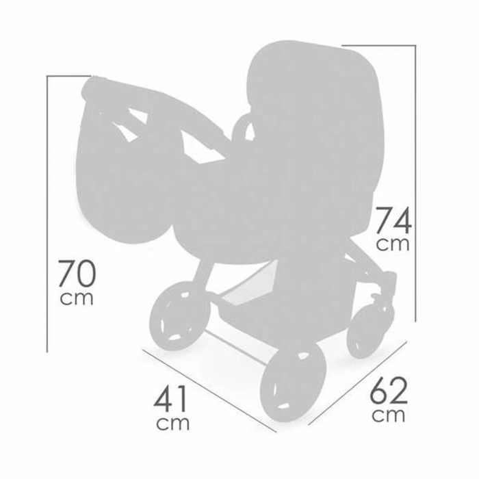 Decuevas Coche de Muñeca 3x1 Plegable Tulipe con Bolso, para Muñecas de hasta 48 cm. Medidas: 41x62x70 cm. Edad 3+ 4 Decuevas Coche de Muñeca 3x1 Plegable Tulipe con Bolso, para Muñecas de hasta 48 cm. Medidas: 41x62x70 cm. Edad 3+ 4