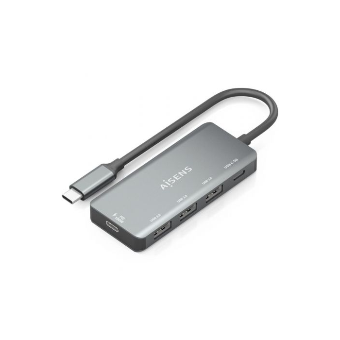 Hub USB Tipo-C Aisens A109-0945/ 3xUSB/ 1xUSB Tipo-C/ 1xUSB Tipo-C PD/ Gris 0 Hub USB Tipo-C Aisens A109-0945/ 3xUSB/ 1xUSB Tipo-C/ 1xUSB Tipo-C PD/ Gris 0