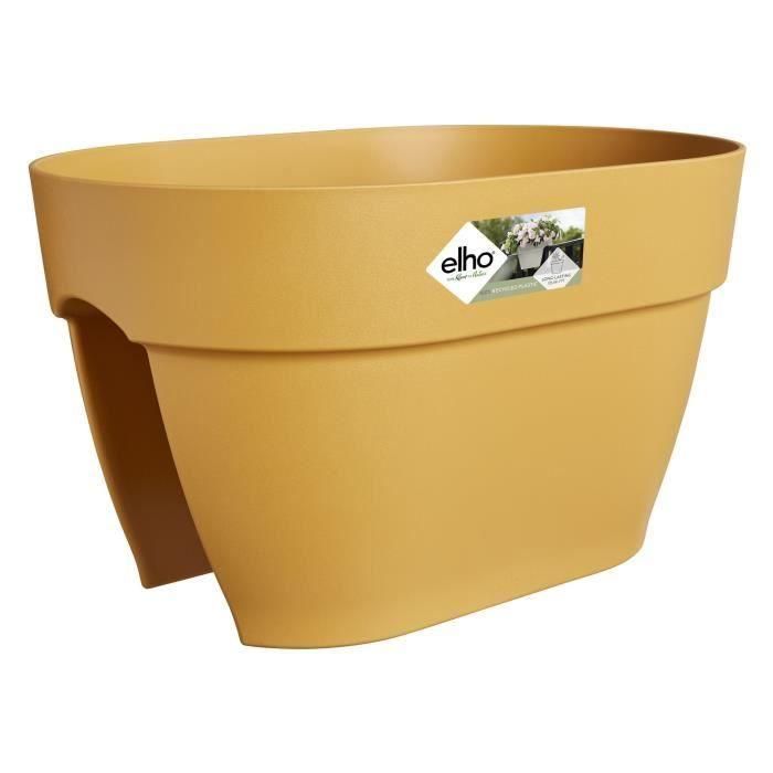 ELHO - Maceta - Vibia Campana Flower Bridge 40 - Amarillo miel - Balcón exterior - L 26 x An 39 x Al 22 cm ELHO - Maceta - Vibia Campana Flower Bridge 40 - Amarillo miel - Balcón exterior - L 26 x An 39 x Al 22 cm