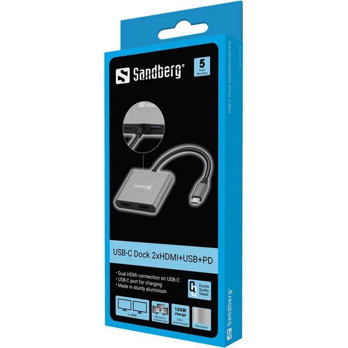 Sandberg USB-C Dock 2xHDMI+USB+PD 5 Sandberg USB-C Dock 2xHDMI+USB+PD 5