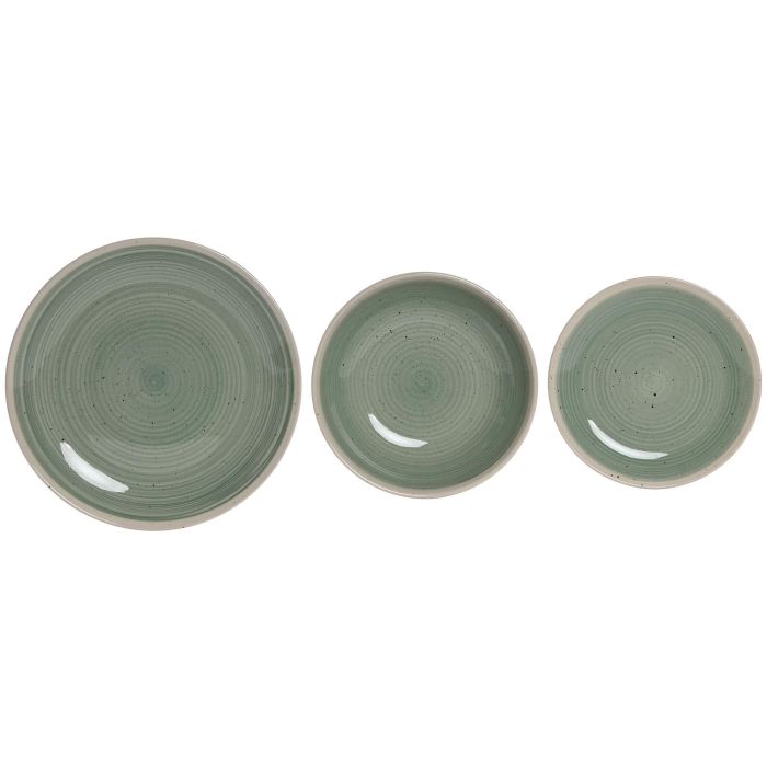 Vajilla Basicos DKD Home Decor Verde Blanco 27 x 3 x 27 cm Set de 18 1 Vajilla Basicos DKD Home Decor Verde Blanco 27 x 3 x 27 cm Set de 18 1