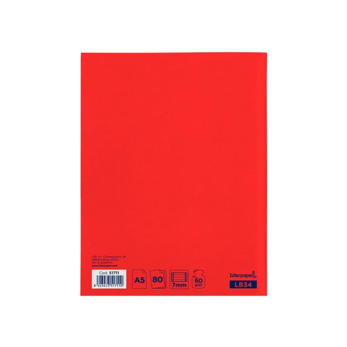 Libreta Liderpapel Smart A5 80 Hojas 60 gr-M2 Horizontal Con Doble Margen Colores Surtidos Tapa Blanda 10 unidades 3