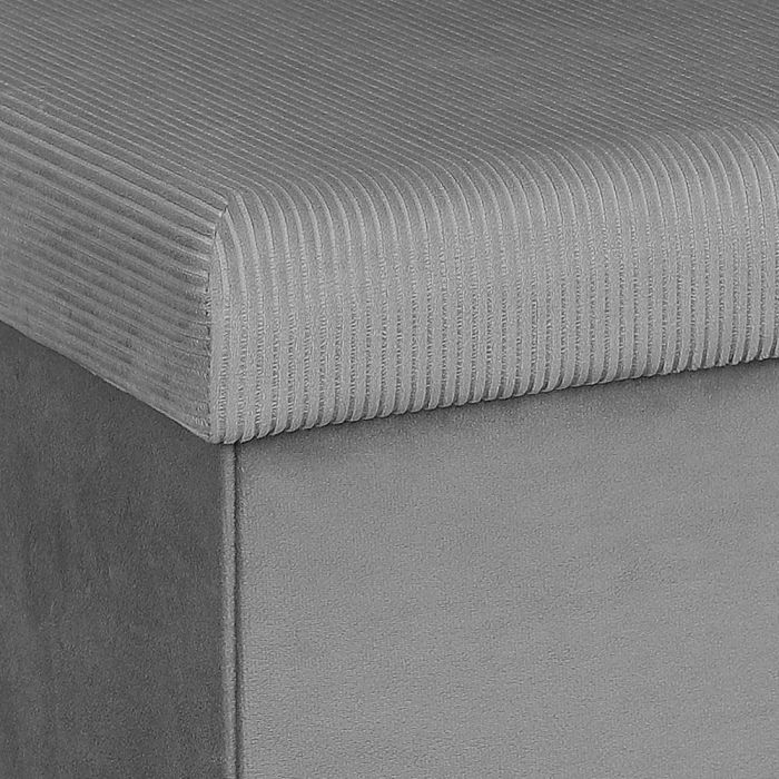Home Deco Factory Lounge Caja-Puf Plegable Gris Terciopelo 38x38 cm 5