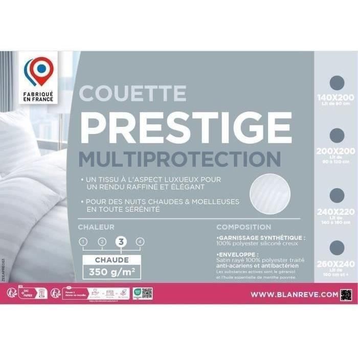 Edredón 200x200 cm BLANREVE PRESTIGE Multiprotección - 100% Poliéster - 2 Personas - Satén Rayas 1