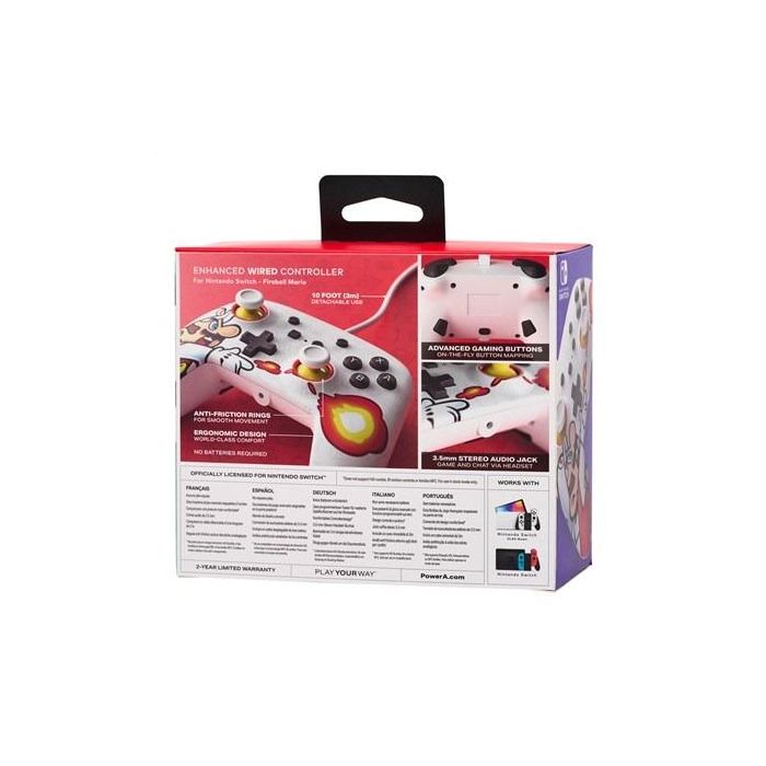 Power A 1526549-01 Mando con Cable Fireball Mario para Nintendo Switch 11