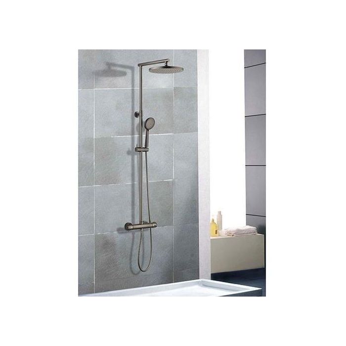 Edouard Rousseau AAAPS00314 - Columna de Ducha Termostática Grafito con Rociador Orientable Ø 250 mm Gris 1 Edouard Rousseau AAAPS00314 - Columna de Ducha Termostática Grafito con Rociador Orientable Ø 250 mm Gris 1