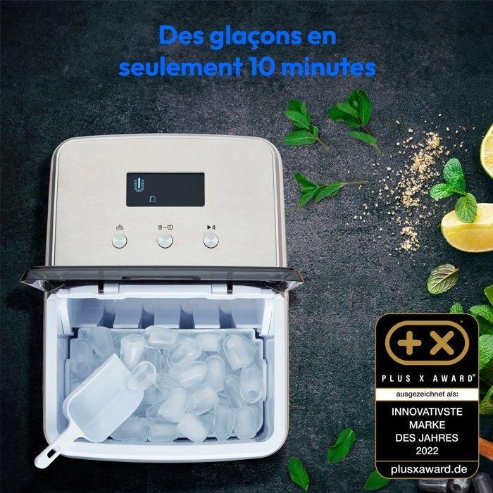 Máquina para fabricar cubitos de hielo MEDION (tamaño de cubitos de hielo pequeño y grande, tanque de agua de 2,6 litros, tiempo de producción corto aprox. 10 1 Máquina para fabricar cubitos de hielo MEDION (tamaño de cubitos de hielo pequeño y grande, tanque de agua de 2,6 litros, tiempo de producción corto aprox. 10 1
