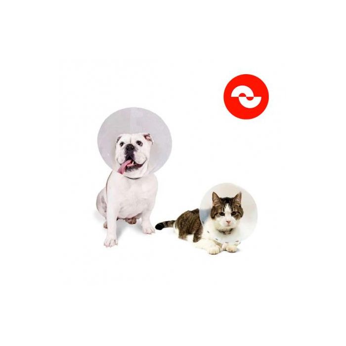 Nuzoa Collar Isabelino Clásico Transparente para Perros y Gatos, Polipropileno, 30 cm