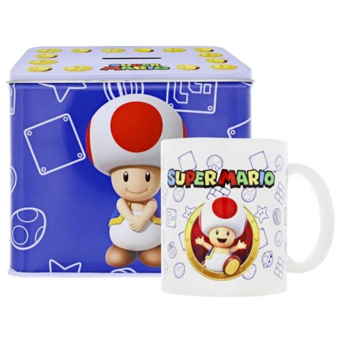 Hucha + taza Toad Super Mario Bros Nintendo 2