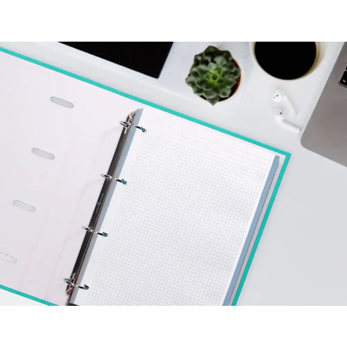 Liderpapel Recambio A4 120 Hojas 90gr Cuadro 5 mm 4 Taladros Bandas Colores Pasteles 9