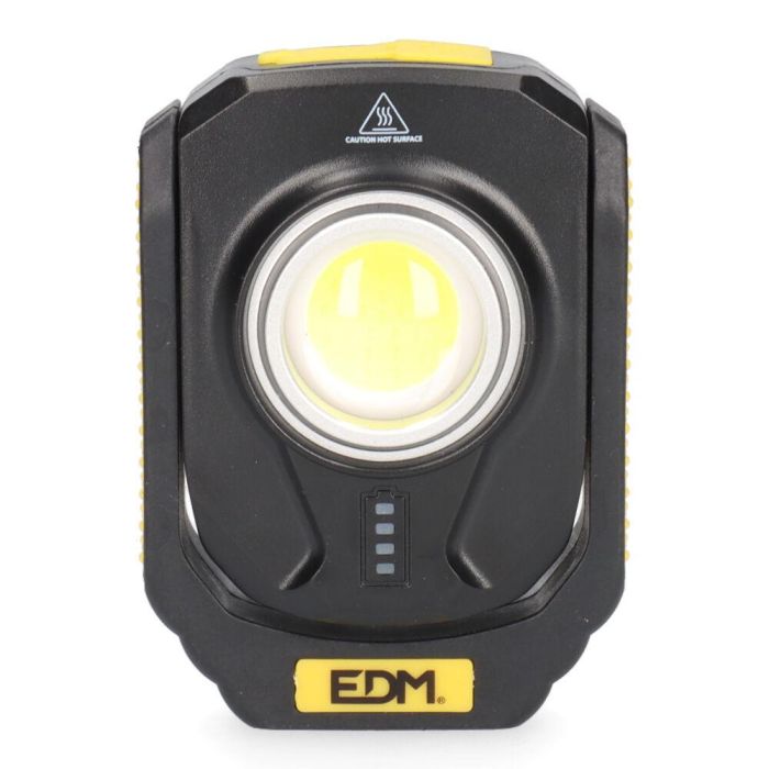 Edm Linterna LED Titan Work 10W 900lm Recargable Magnética USB Negra/Amarilla IP44 1