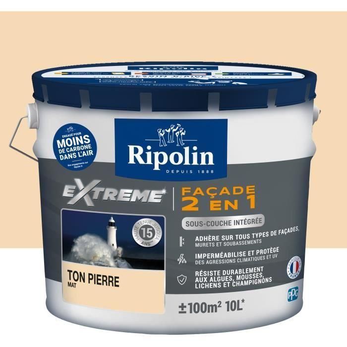 RIPOLIN PROTECCIÓN EXTREMA FACHADA TONO PIEDRA Mate 10 L