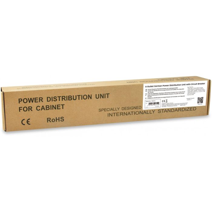 EQUIP Regleta 333312 19" 1U Horizontal Aluminio Negro 6 Salidas Tipo F con Interruptor y Cable 1.8m 1