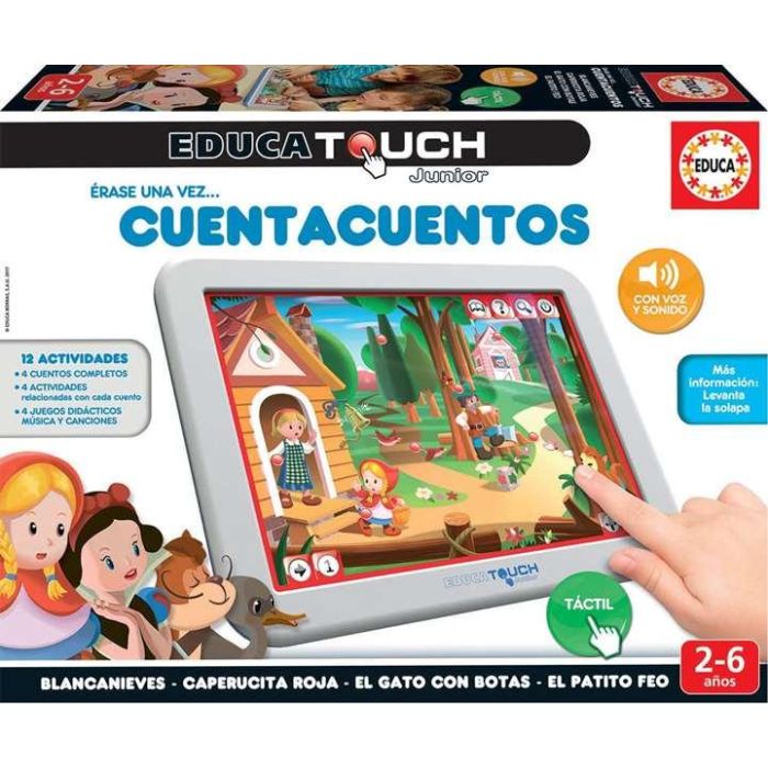 Educa Juego Táctil Educa Touch con 4 Cuentacuentos y 12 Láminas de Actividades para Niños de 2 a 5 Años