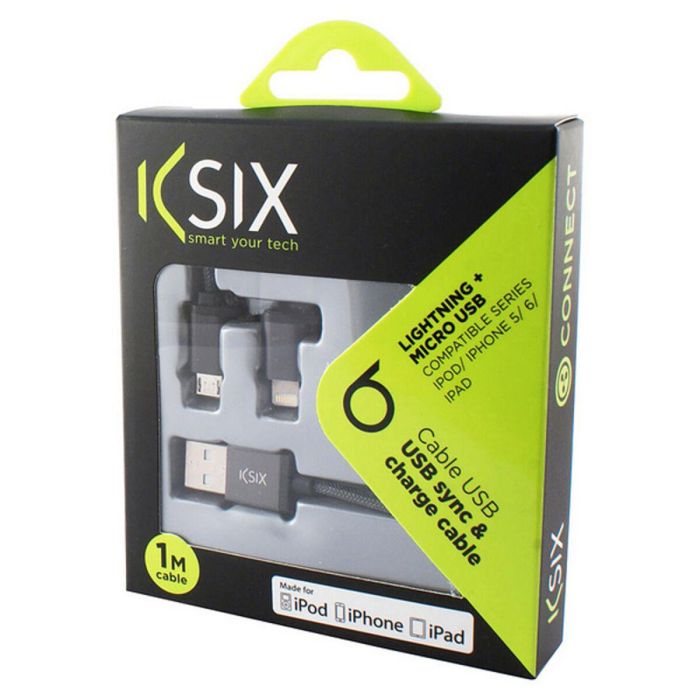 Cable USB a Micro USB y Lightning KSIX 3 Cable USB a Micro USB y Lightning KSIX 3