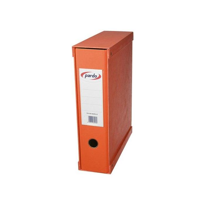 Archivador Palanca Pardo Forrado Pvc A4 Con Caja 70Mm Naranja