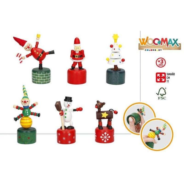 Marioneta navidad madera woomax 11 cm - modelos surtidos 1