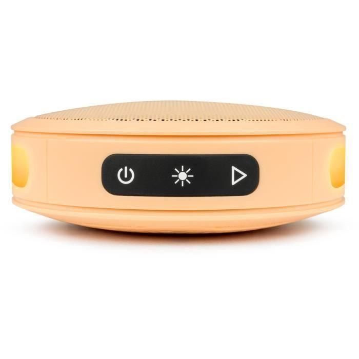 BIGBEN Party - Altavoz Bluetooth redondo con correa y efectos de luz - 15W - Naranja Pastel 1