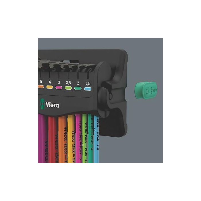 Wera 05133165001 Juego de llaves allen Hex-Plus Multicolour, métricas, 9 piezas (1.5, 2, 2.5, 3, 4, 5, 6, 8, 10 mm) 9