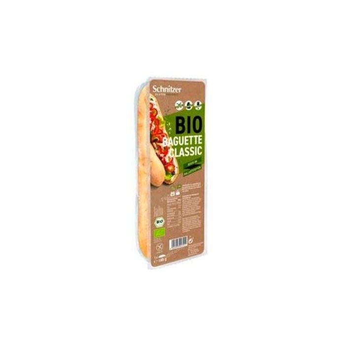 SCHNITZER Pan Baguette Clásico 180g Sin Gluten Bio. Alto en fibra, sin aceite de palma. Ideal para tostar.