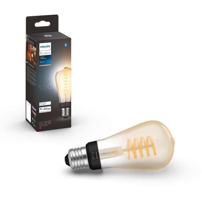 Philips Hue White Ambiance, E27 Filament ST64 Bulbo LED conectado, Bluetooth Compatible, funciona con Alexa, Google y HomeKit 1 Philips Hue White Ambiance, E27 Filament ST64 Bulbo LED conectado, Bluetooth Compatible, funciona con Alexa, Google y HomeKit 1