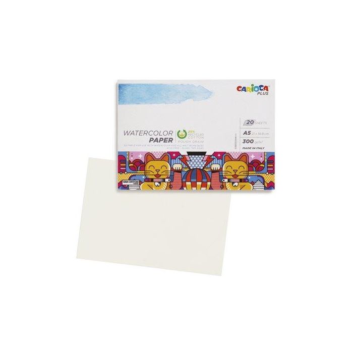 Bloc De Dibujo Carioca Plus Acuarela Encolado A5 300G 20H