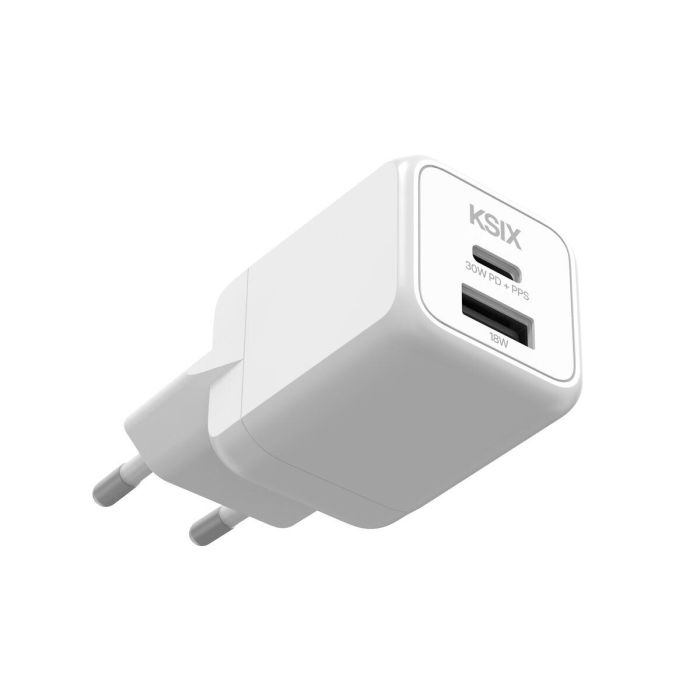 Cargador de Pared KSIX Blanco 30 W 2 Cargador de Pared KSIX Blanco 30 W 2