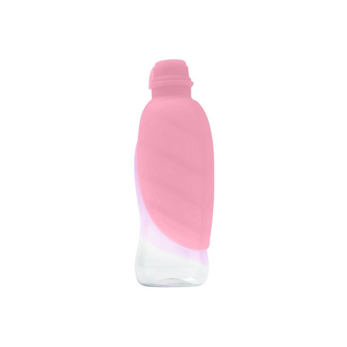 Leaf Up Dispensador de Agua Portátil de Silicona Rosa 500ml, adaptable a todas las botellas, fácil de llevar y usar