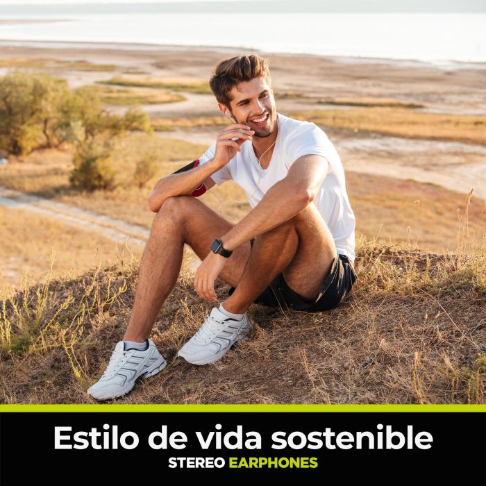Muvit Auriculares E57 Negro con Micrófono, Almohadillas Ergonómicas y Certificación Ecológica 1