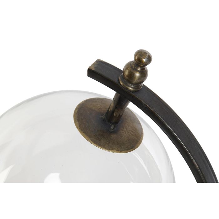 DKD Home Decor Lámpara de Sobremesa Vintage Dorada de Bola, 50% Metal y 50% Cristal, Bombilla E14 25W, Eficiencia A+, 20x36x25 cm. 2
