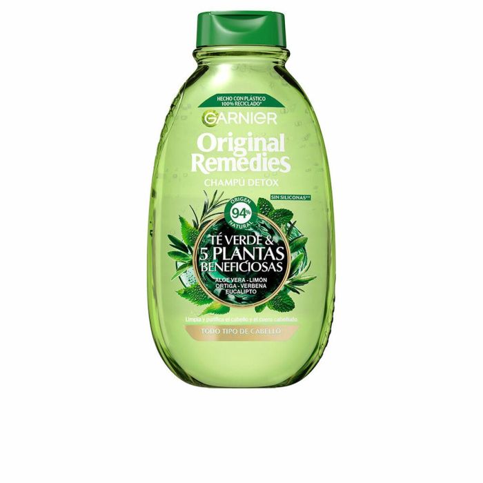 Garnier Original Remedies Champú Té Verde Y 5 Plantas Beneficiosas 400 mL