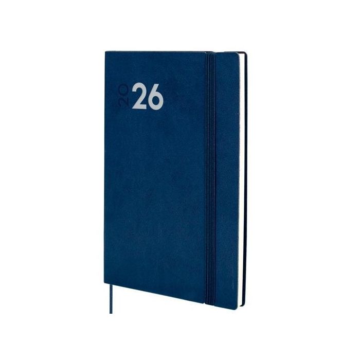 Finocam Y11-165x240 mm Svv Agenda Dynamic Mara 2026, Tapa Blanda Azul, Encuadernada, Goma Elástica y Cinta Punto